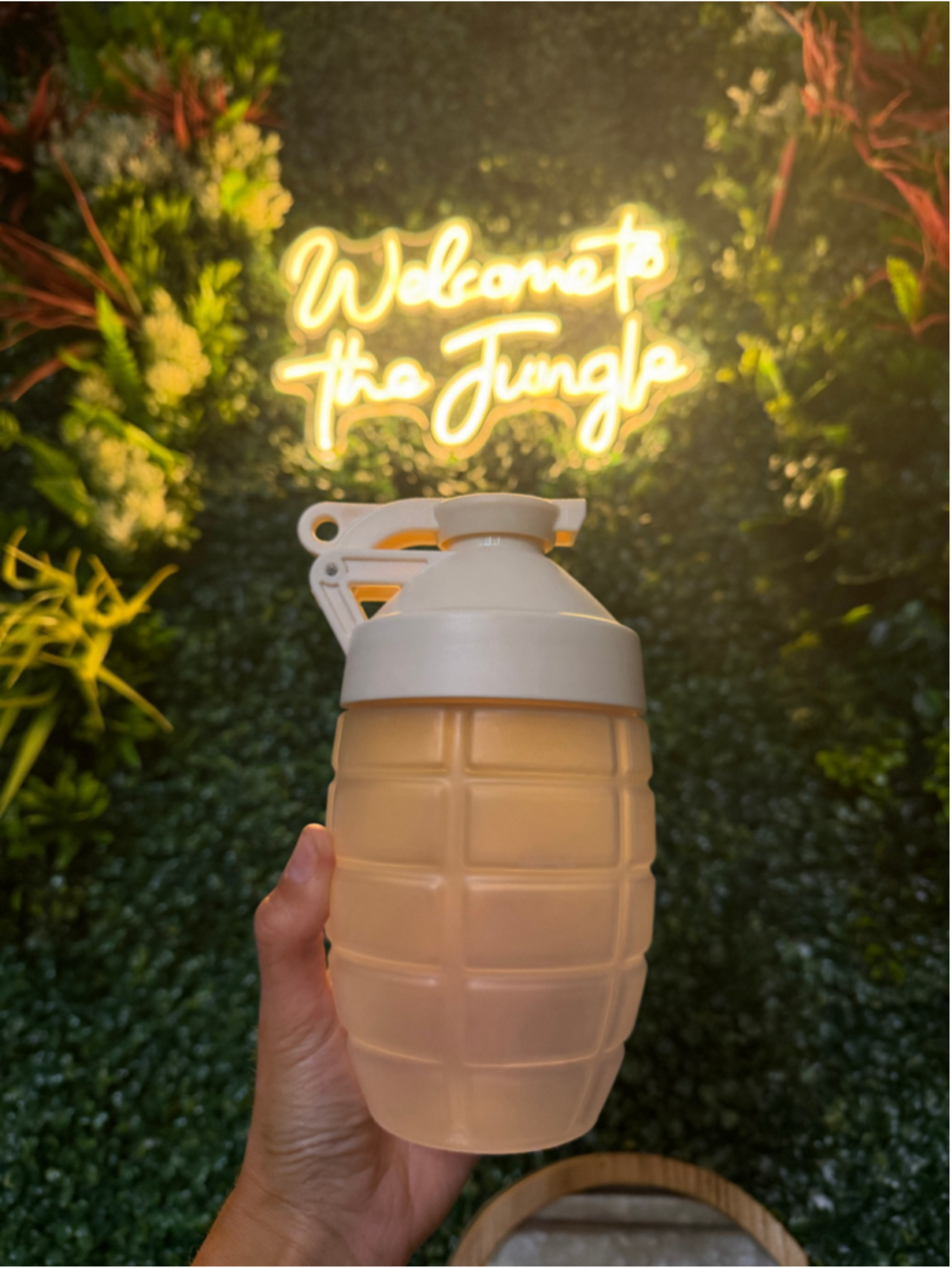Unisex Unbranded Grenade Shaped Water Bottle One Size Beige